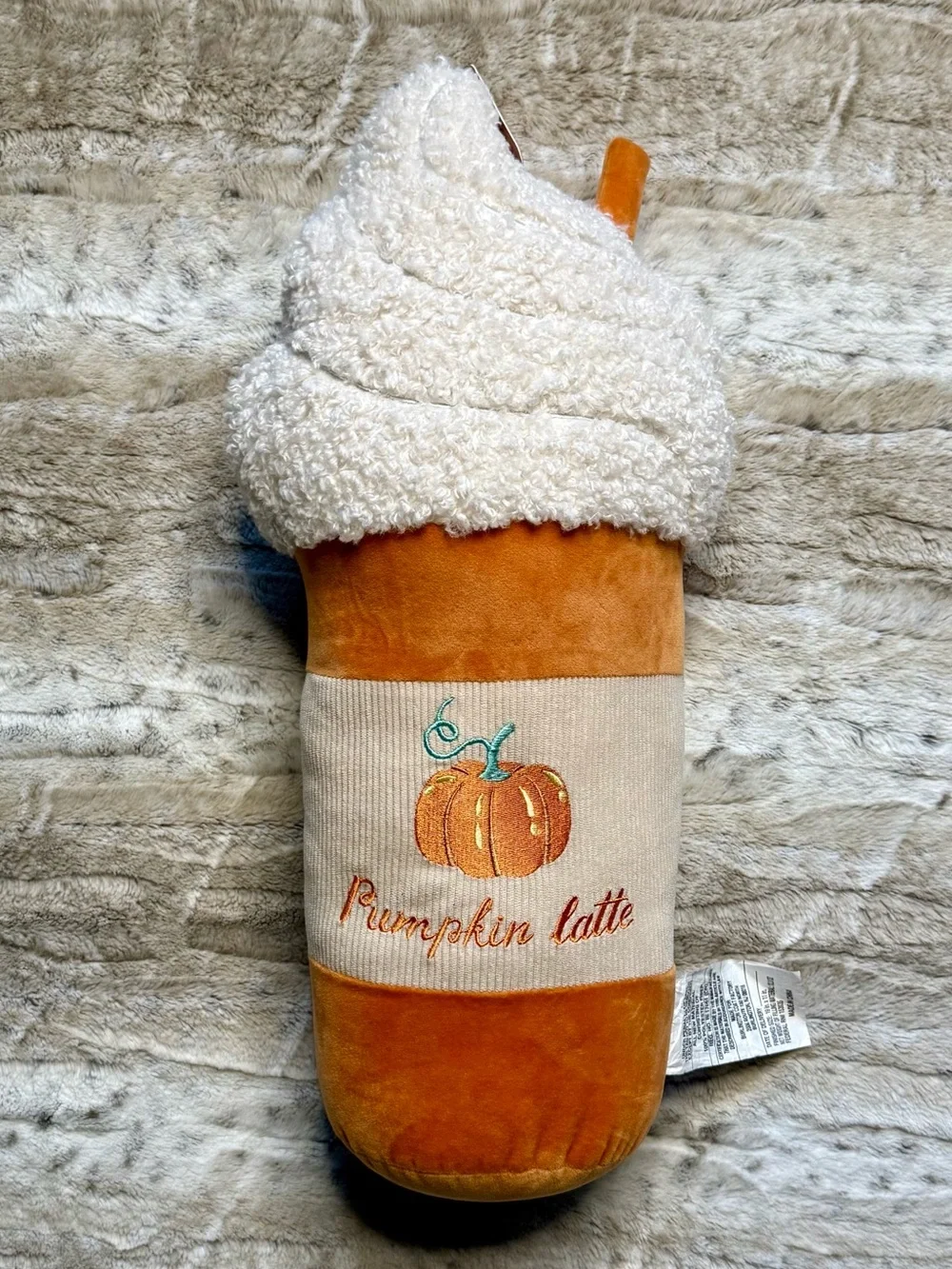 *NWT* Plush Pumpkin Latte Decorative Pillow
